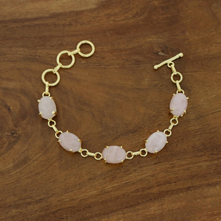 Mebal Golden Oval Natural Stone Claw Bracelet