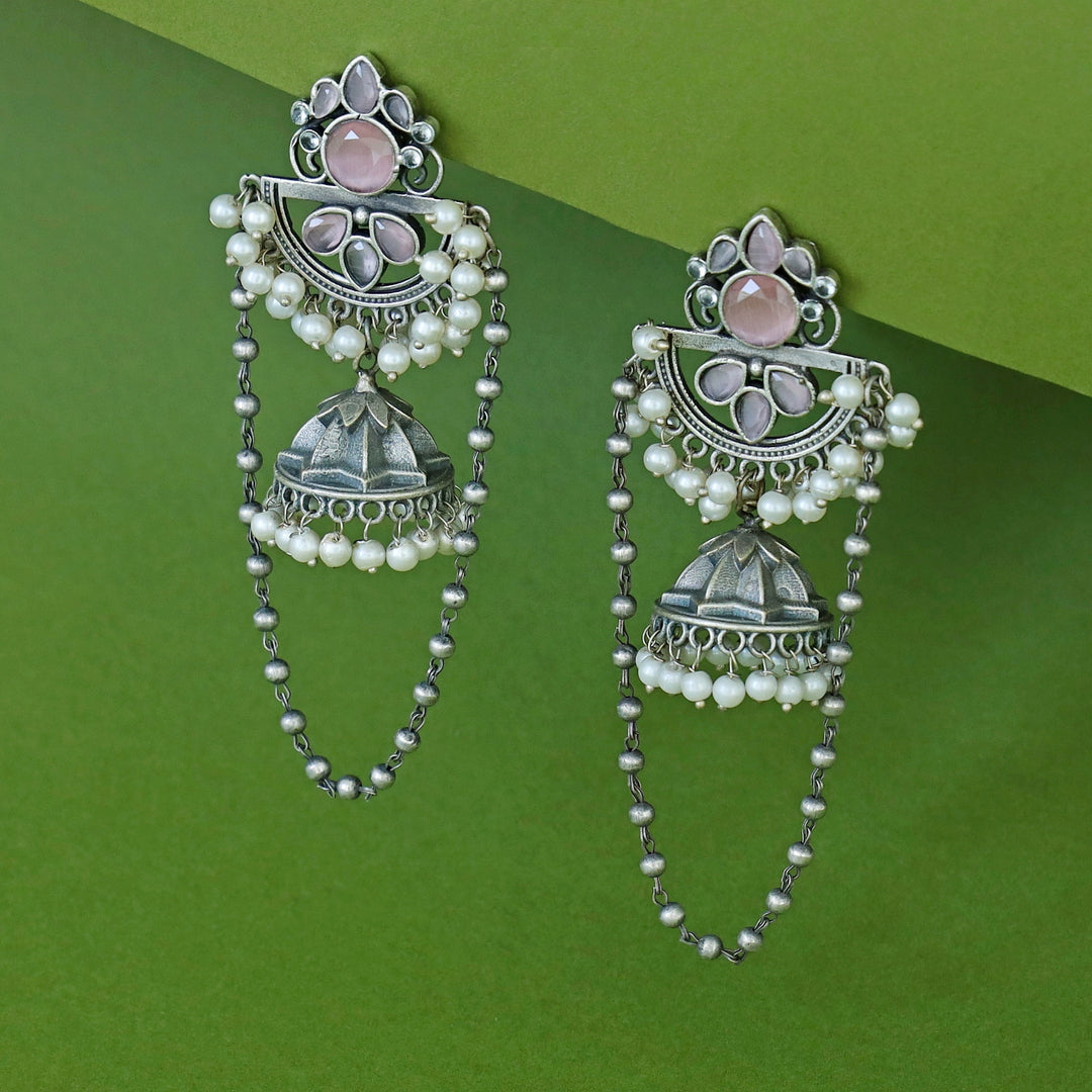 Lissa Half Circle Cluster Pearl Chainy Jhumka