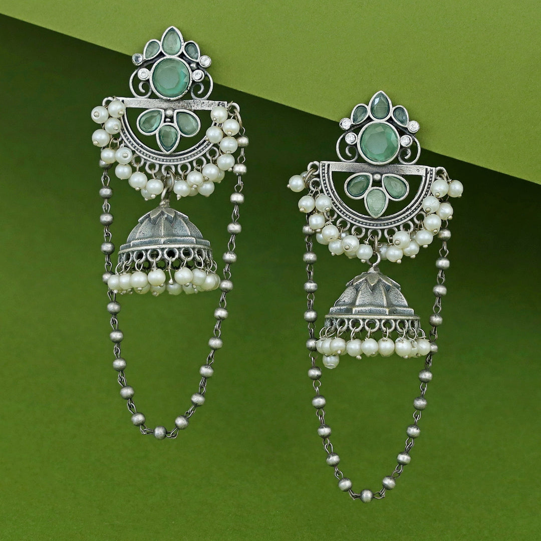 Lissa Half Circle Cluster Pearl Chainy Jhumka