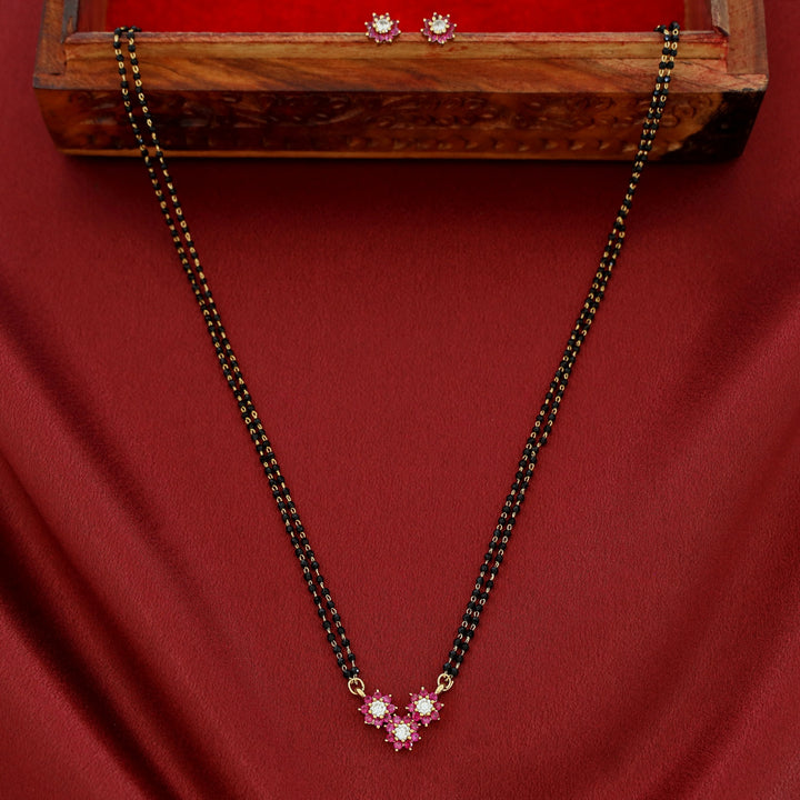 Aanya 3 Floral 2 Layer Mangalsutra Neckpiece With Stud
