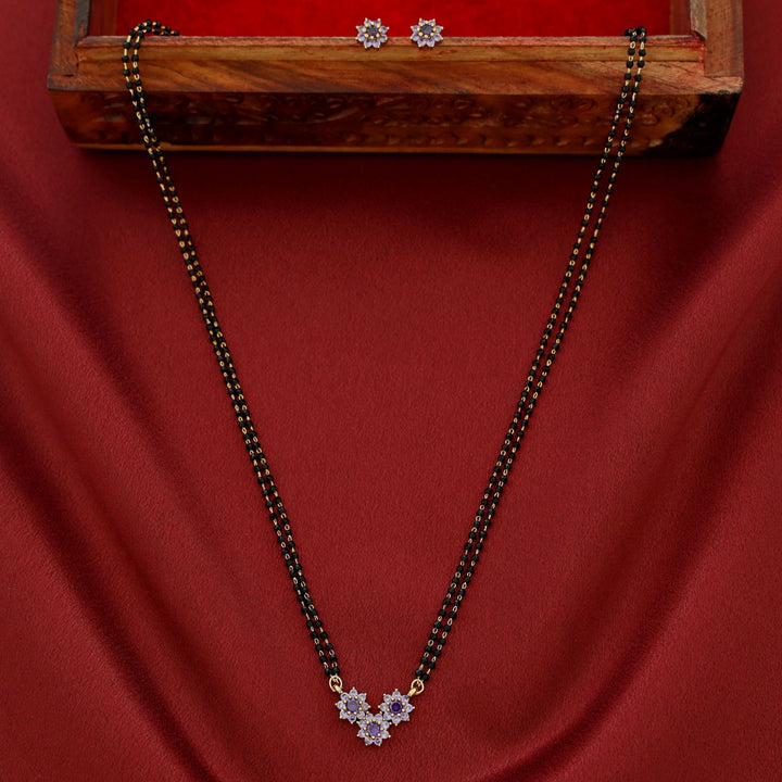 Aanya 3 Floral 2 Layer Mangalsutra Neckpiece With Stud