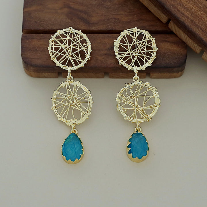 Monica Dream Catcher Claw Dyed Stone Earring
