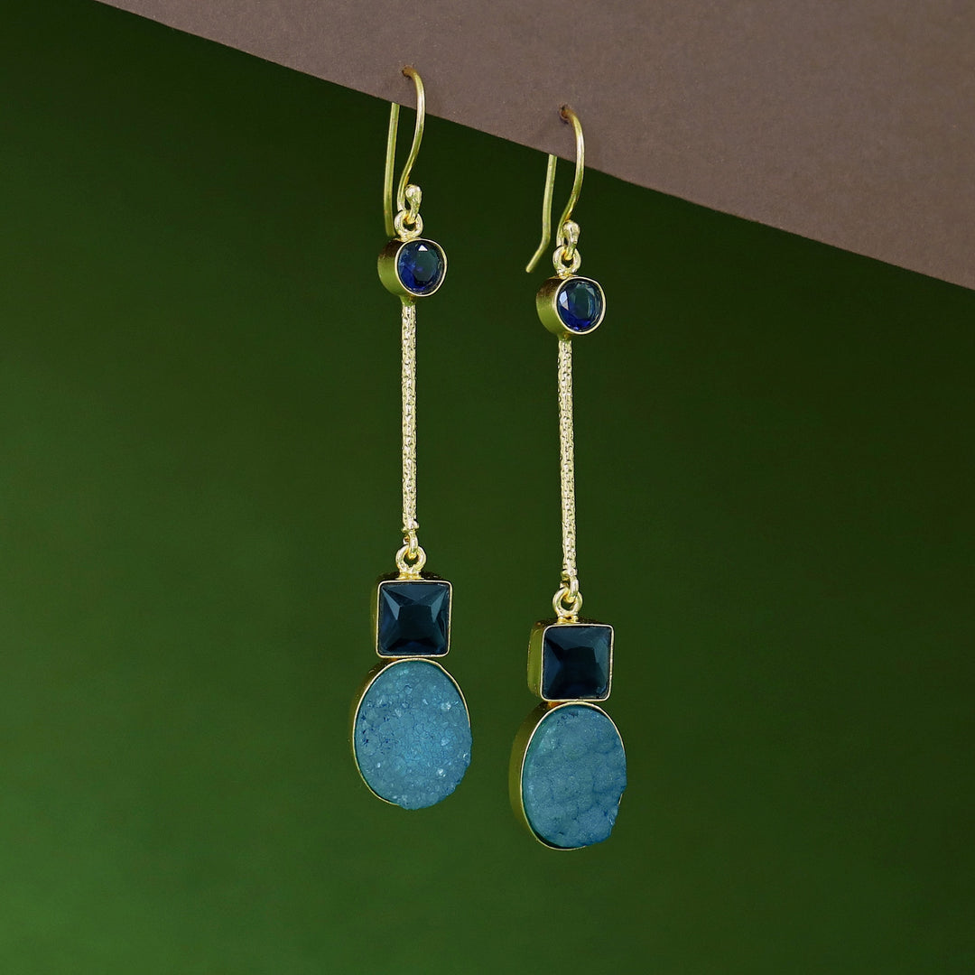 Shila Pendulam Druzy + Glossy Stone Drop