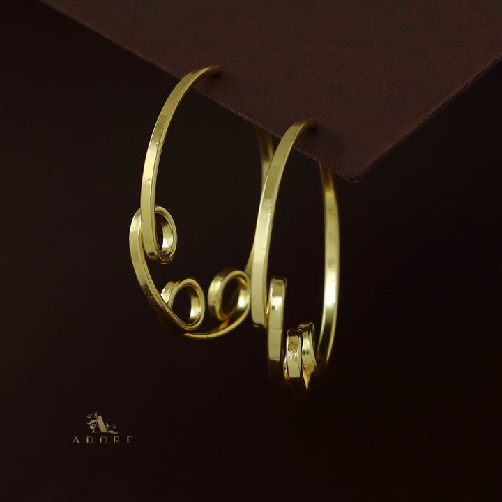 Terlia Golden Curly Hoop Earring