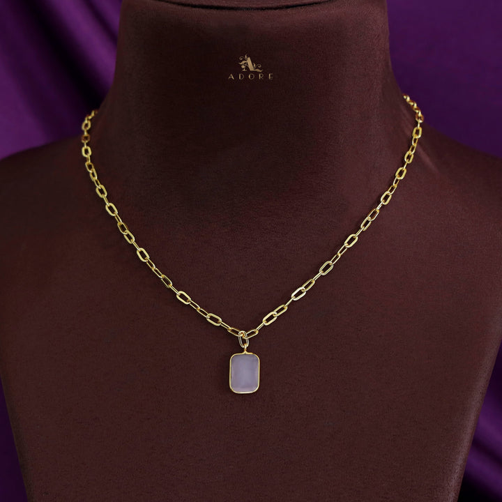 Golden Chain Glossy Rectangle Neckpiece