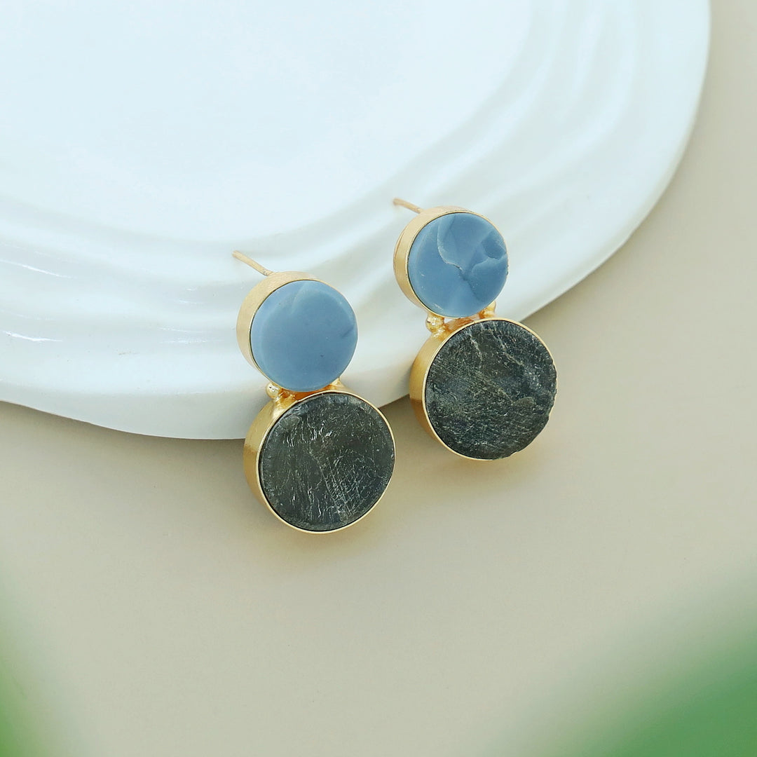 Snowman Raw Stone Earring