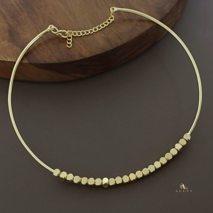 Golden Neck Cuff With Mini Cubes