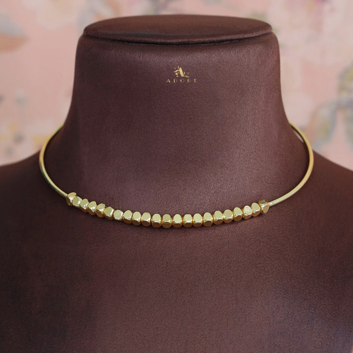 Golden Neck Cuff With Mini Cubes