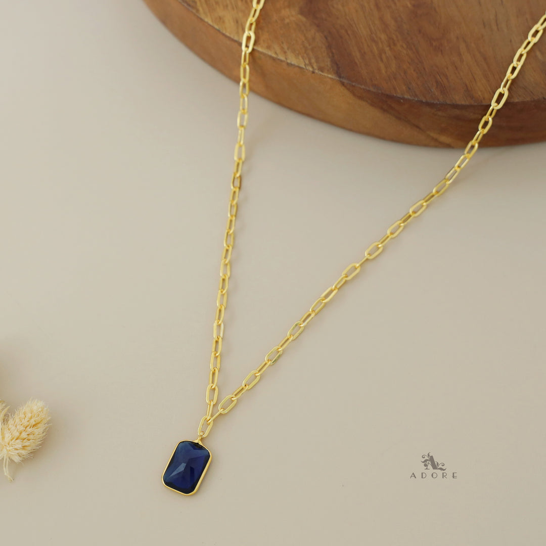 Golden Chain Glossy Rectangle Neckpiece
