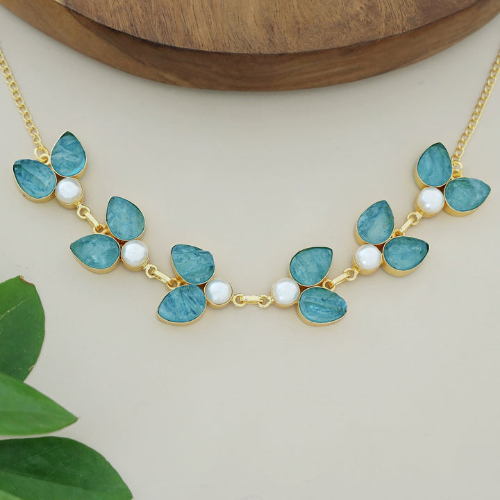 Catalina Dyed Stone Pearl Choker