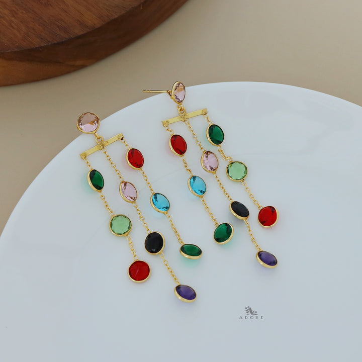 Elowyn 3 Layer Glossy Round Tassel Earring