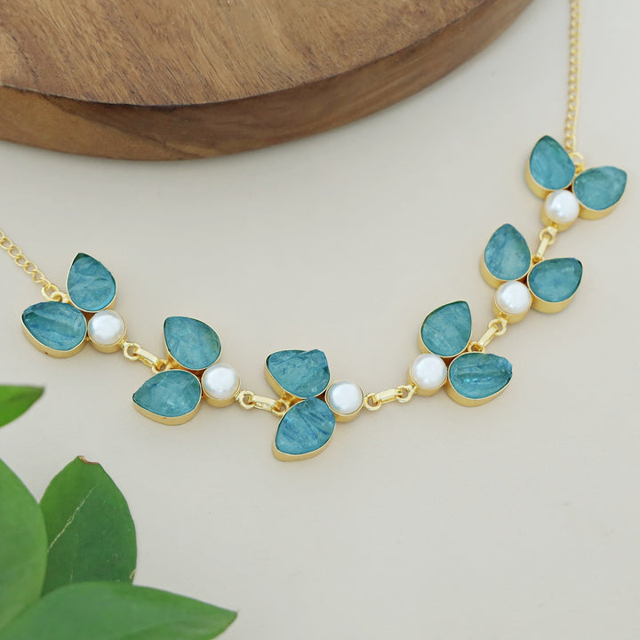 Catalina Dyed Stone Pearl Choker