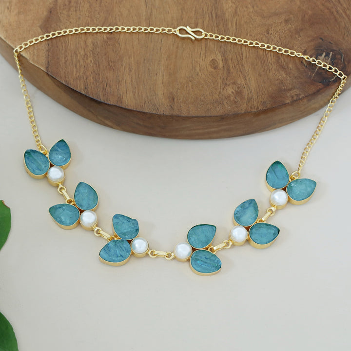 Catalina Dyed Stone Pearl Choker