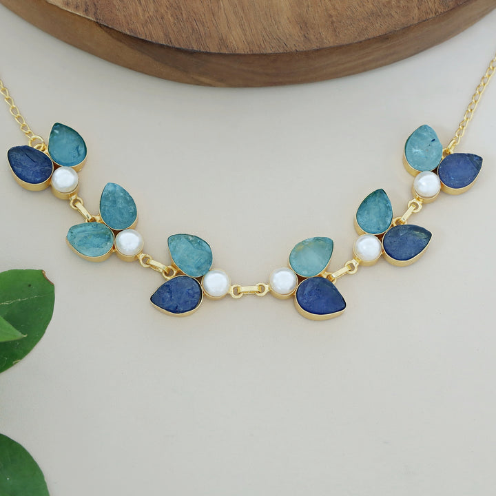 Catalina Dyed Stone Pearl Choker