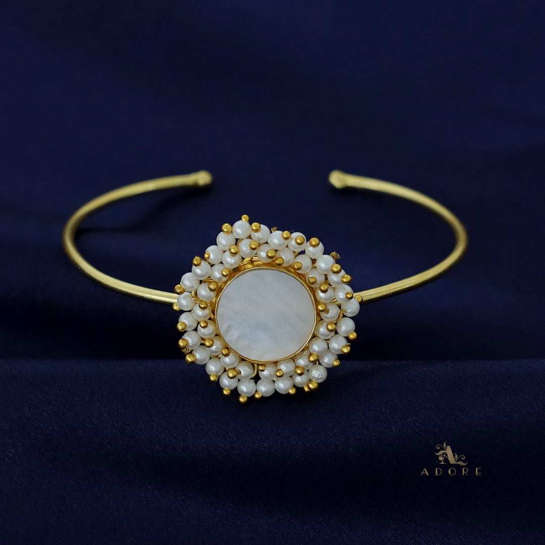 Golden Pearl Cluster MOP Combo ( Bangle + Earring )