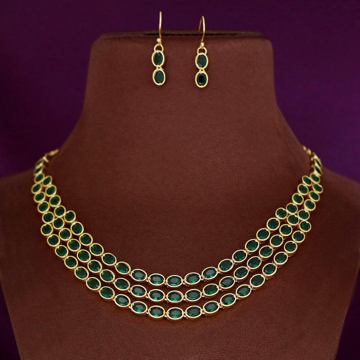 Parinita 3 Layer Glossy Neckpiece With Drop