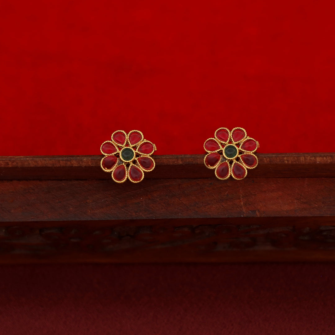 Trinayani Flower Short Neckpiece With Stud