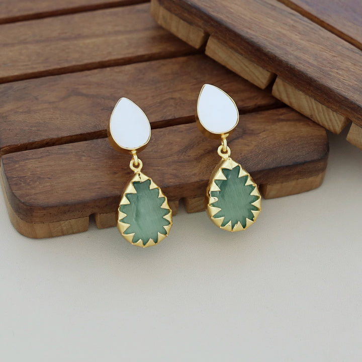 Dual Drop MOP Earring