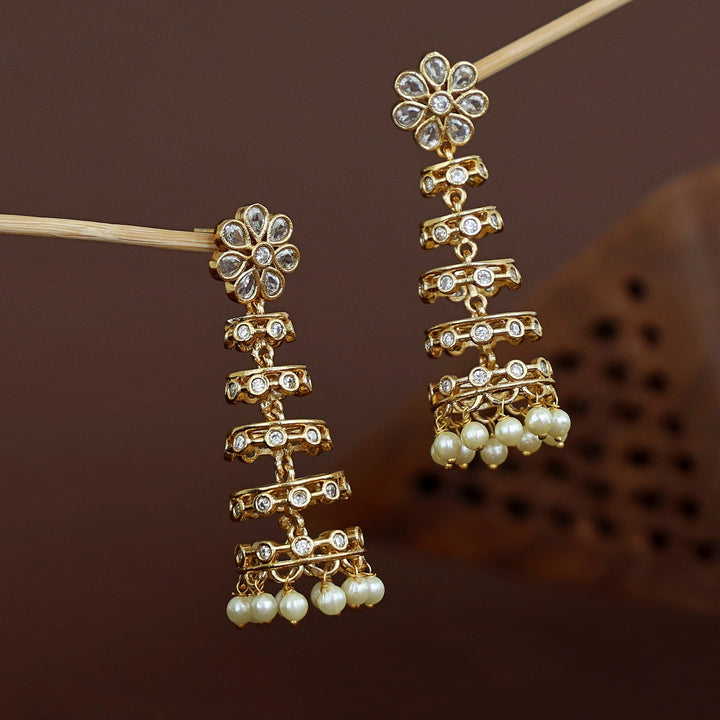 Shivanya Golden 5 Layer Pearl Earring