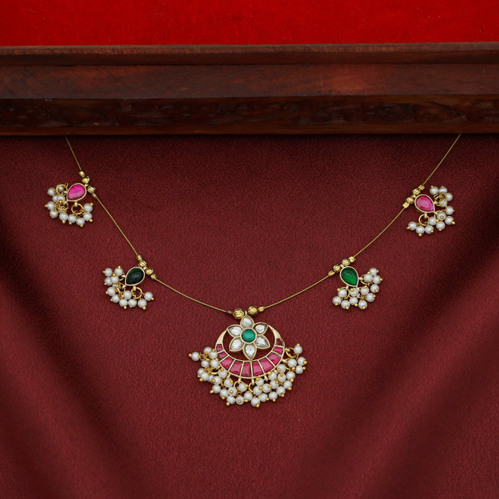 Kashwini Floral Cluster Pearl String Neckpiece