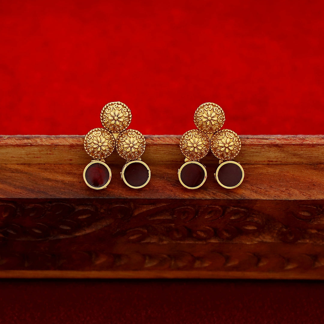 Gatha 2 Layer Enamel Circle Short Neckpiece With Earring