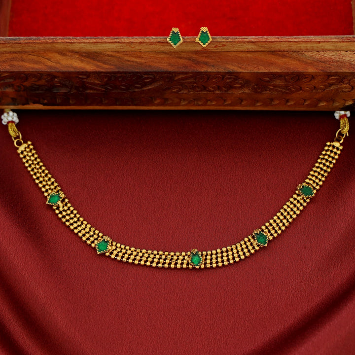 Mythily 4 Layer Golden Ball Enamel Palakka Choker With Stud