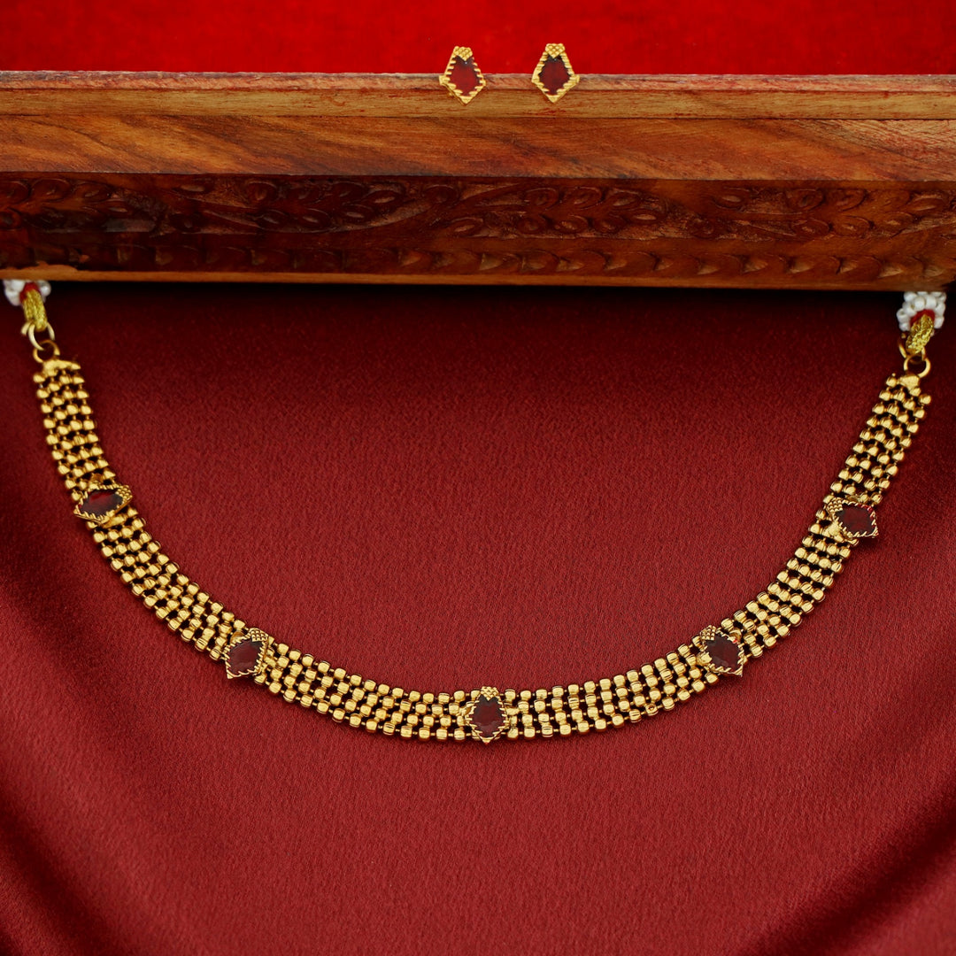 Mythily 4 Layer Golden Ball Enamel Palakka Choker With Stud