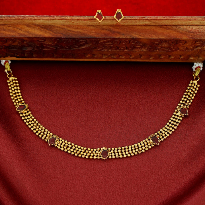 Mythily 4 Layer Golden Ball Enamel Palakka Choker With Stud