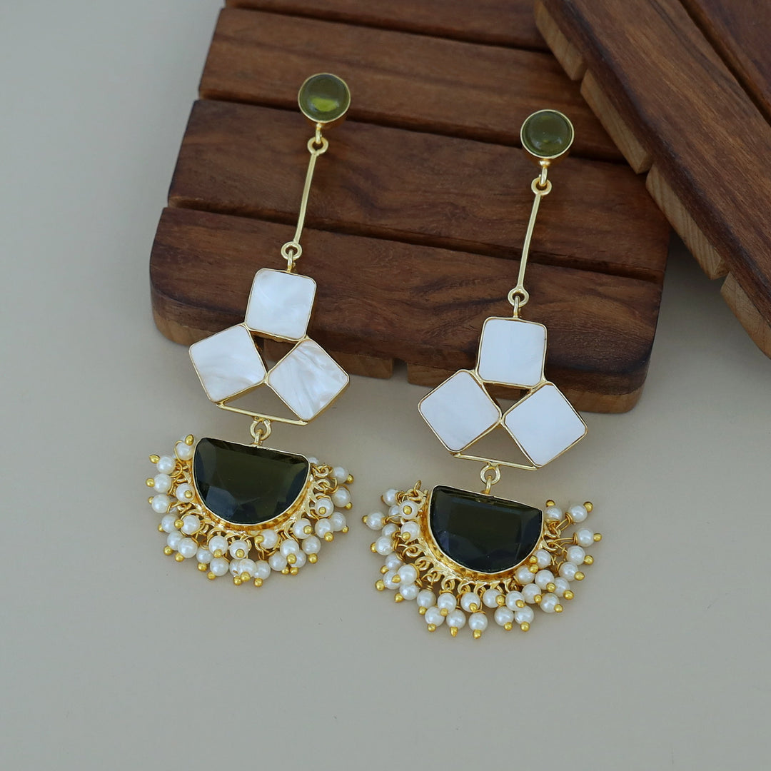 Classy Pendulum MOP Earring (Colour Options)