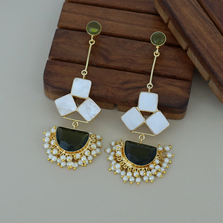 Classy Pendulum MOP Earring (Colour Options)