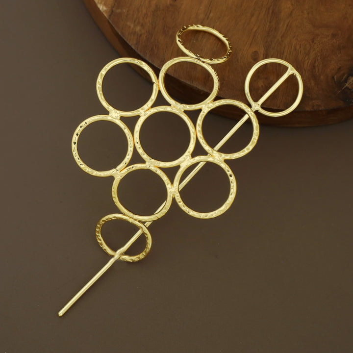 Manya Hammered 9 Circle Hair Pin