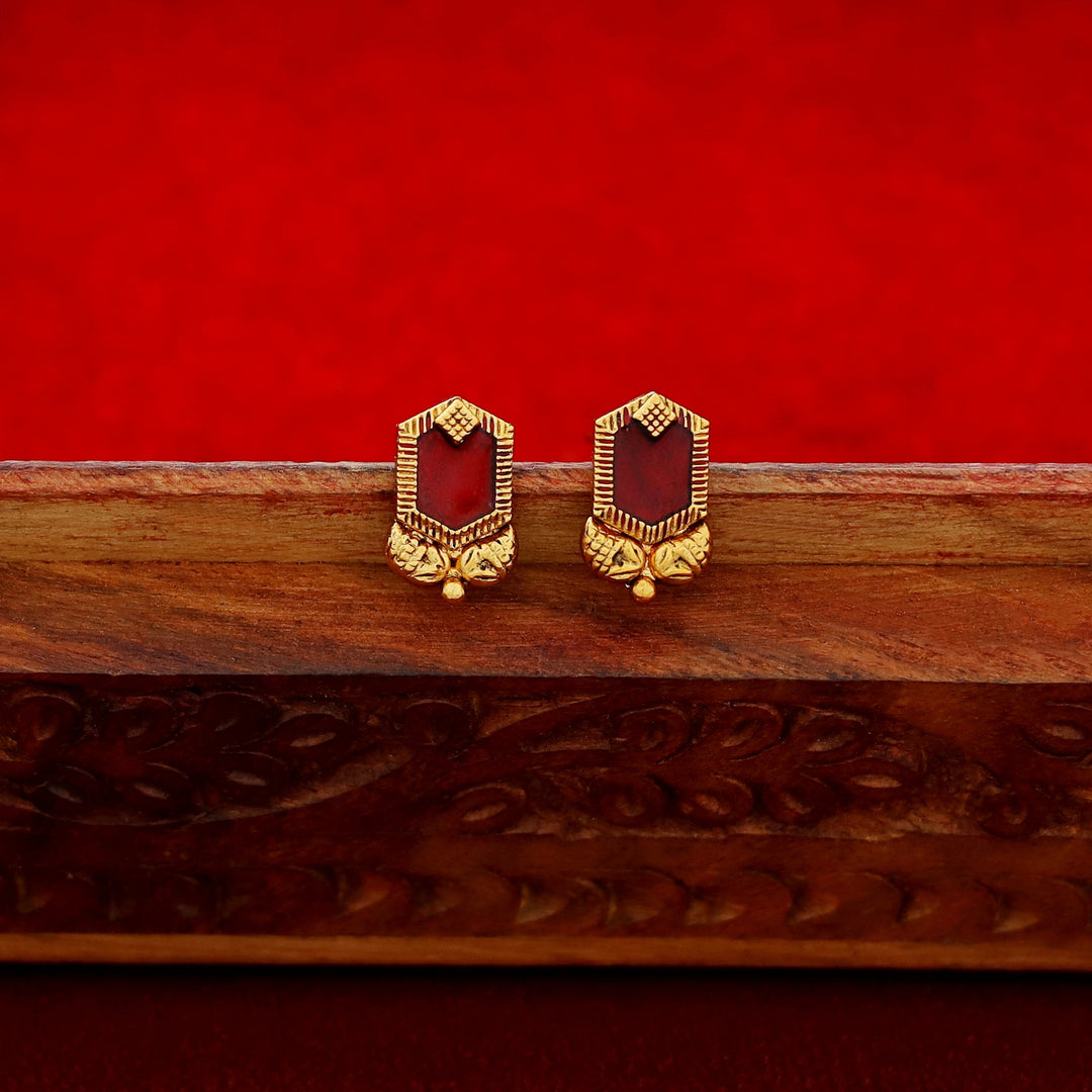 Haripriya Golden Ball Enamel Short Neckpiece With Stud