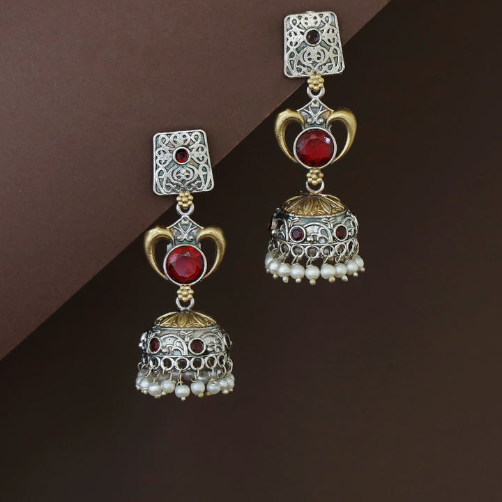Taniya Dual Tone Pearl Jhumka