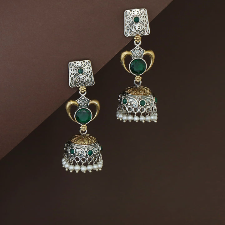 Taniya Dual Tone Pearl Jhumka