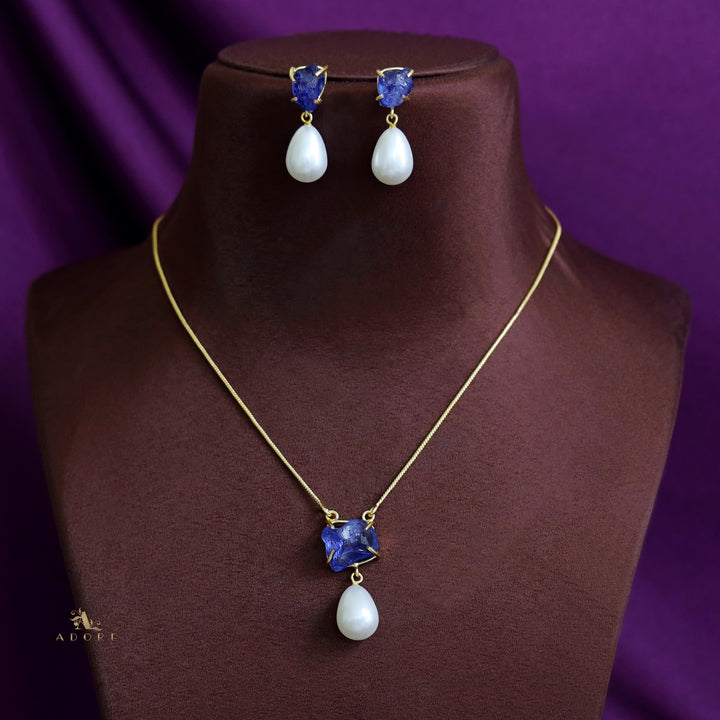 Jaime Dyed Stone Pearl Neckpiece With Earring