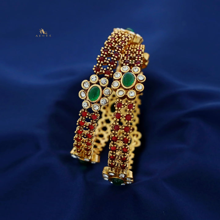 Aadishri Floral Bangle (Set Of 2)