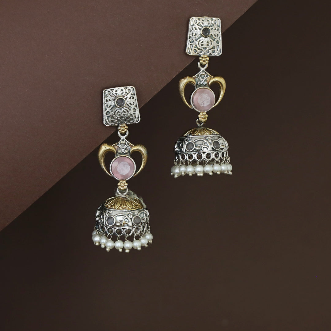 Taniya Dual Tone Pearl Jhumka
