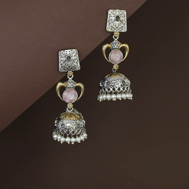 Taniya Dual Tone Pearl Jhumka