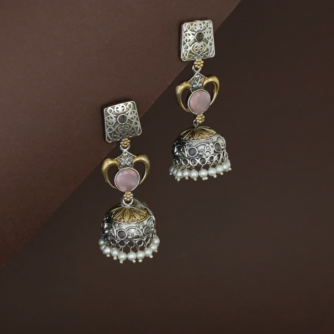 Taniya Dual Tone Pearl Jhumka