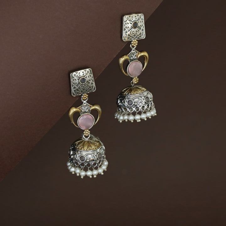 Taniya Dual Tone Pearl Jhumka