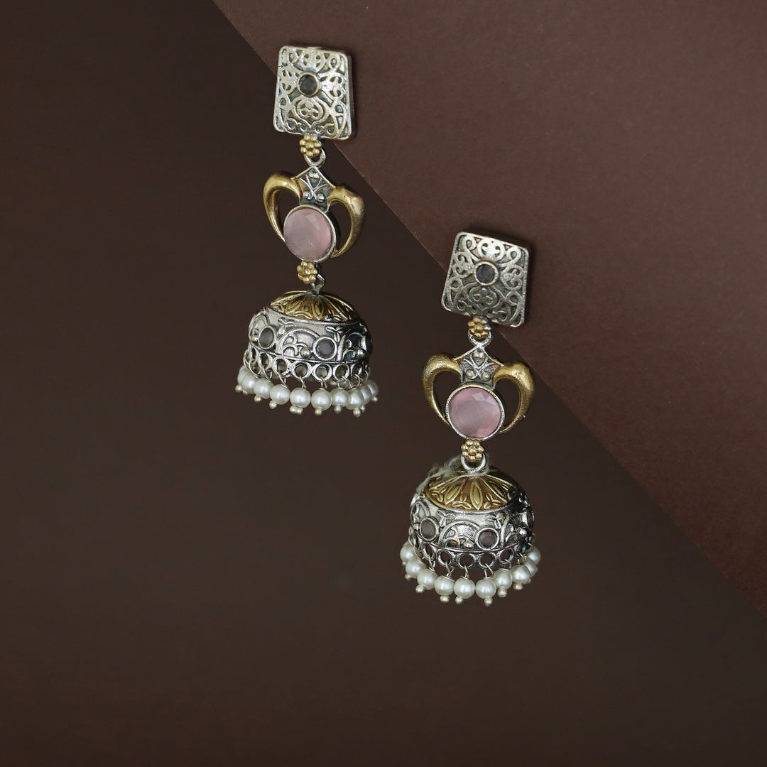Taniya Dual Tone Pearl Jhumka