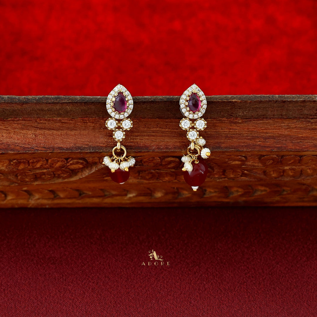 Veda Stiff Beads Neckpiece With Earring