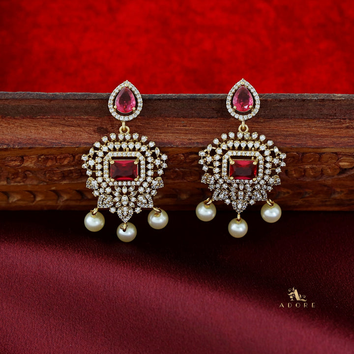 Bulbul Victorian AD Stone Neckpiece With Earring