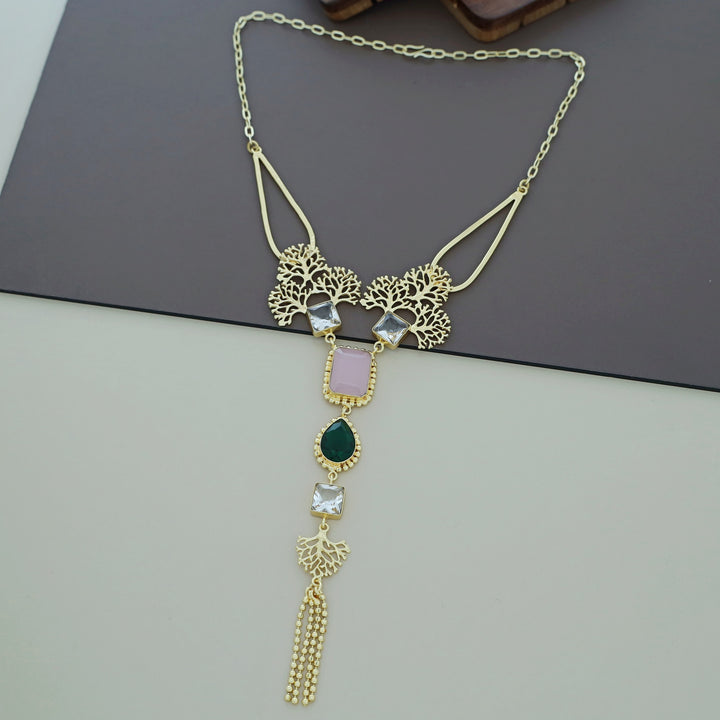 Tacey Filgree Glossy Stone Neckpiece