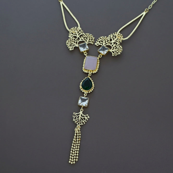 Tacey Filgree Glossy Stone Neckpiece