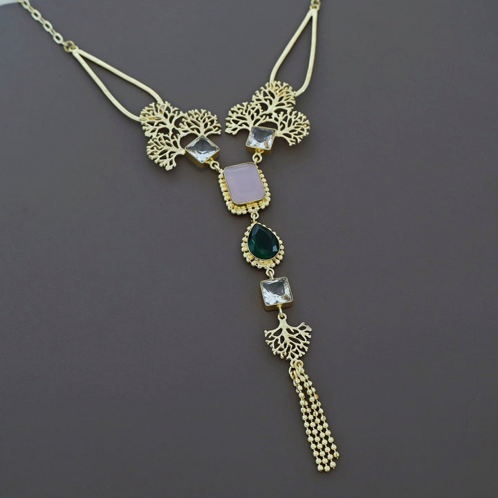 Tacey Filgree Glossy Stone Neckpiece