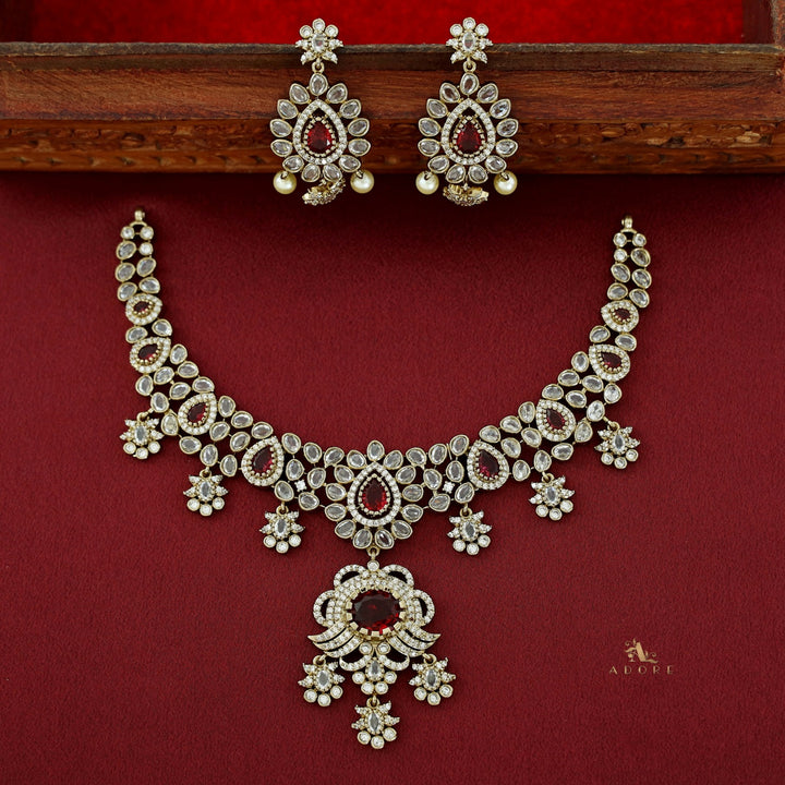 Eryna AD Stone Neckpiece With Earring