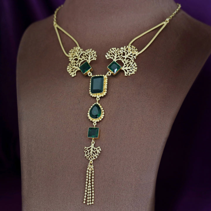 Tacey Filgree Glossy Stone Neckpiece