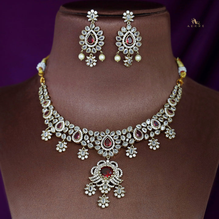 Eryna AD Stone Neckpiece With Earring