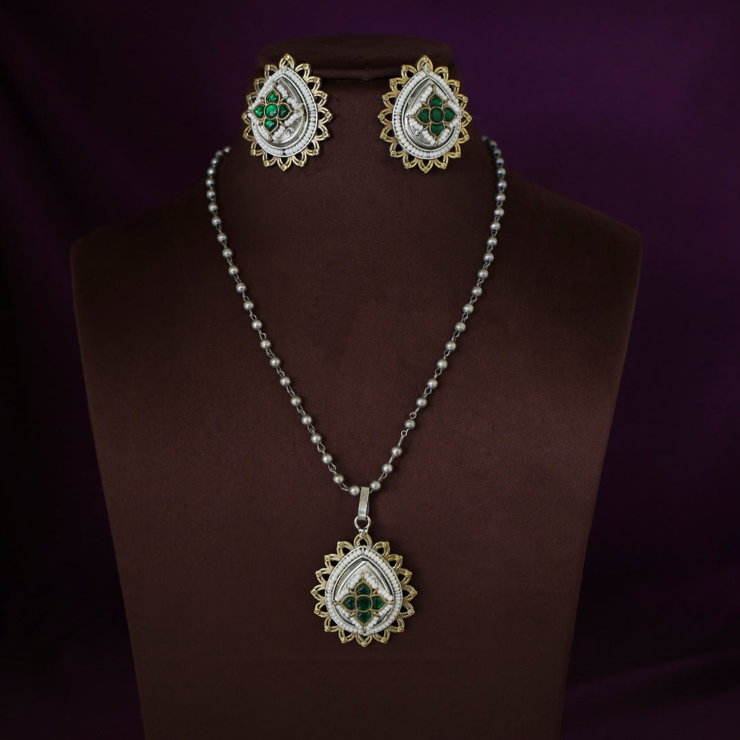 Alouis Dual Tone Drop Jadau Kundan Combo Set